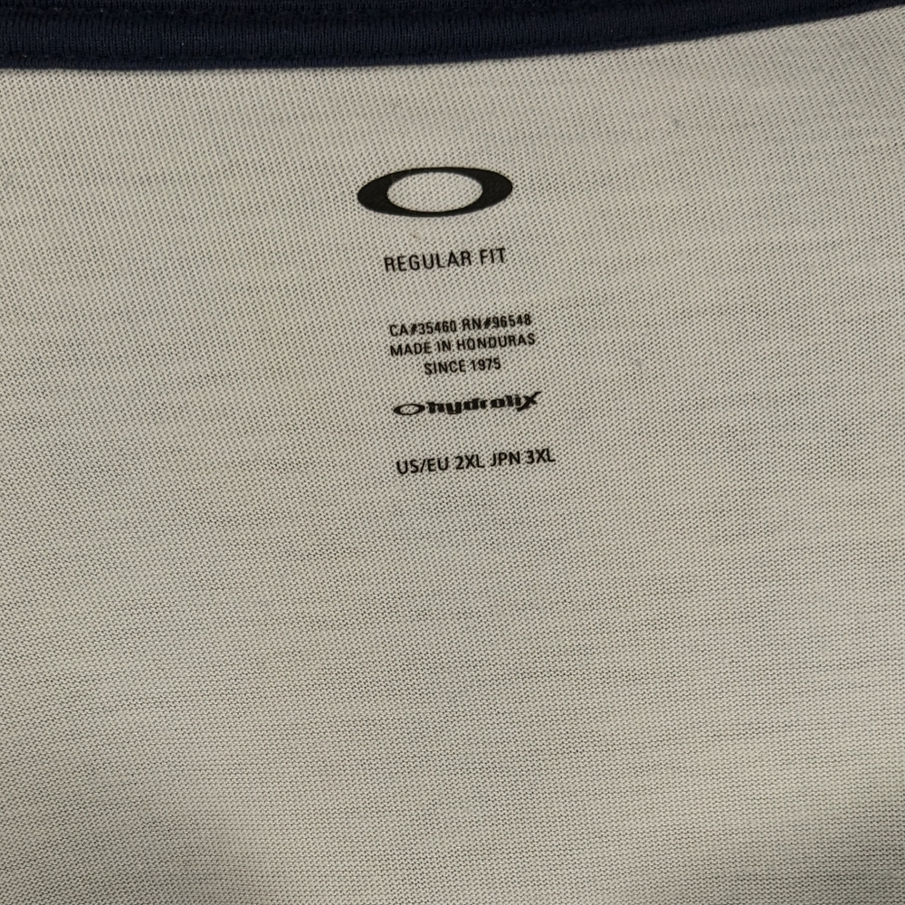 Oakley Baseball Tee White, Blue, and Orange Mens XXL - Picture 4 of 4